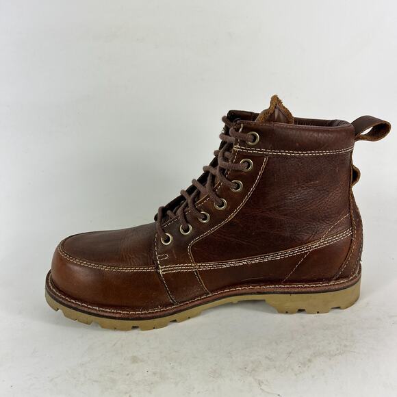 LLBean brown leather East Point Oxfords us men’s size 8 moc toe waterproof boots - Picture 7 of 12